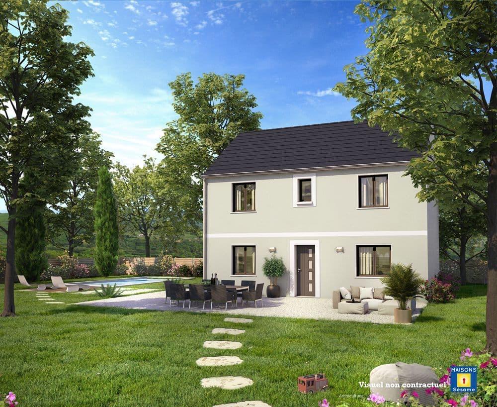 Maison neuve - Projet de construction d'une maison 102 m² avec terrain à TOURNAN-EN-BRIE (77) à RUE DE LA LIGORNE (77), prix 156 819 €