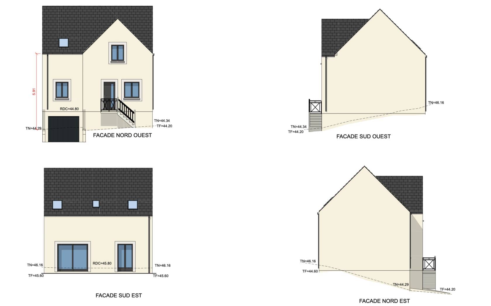 Maison neuve - Projet de construction d'une maison 98 m² avec terrain à SARTROUVILLE (78) à 54 rue du mont olivet (78), prix 204 000 €