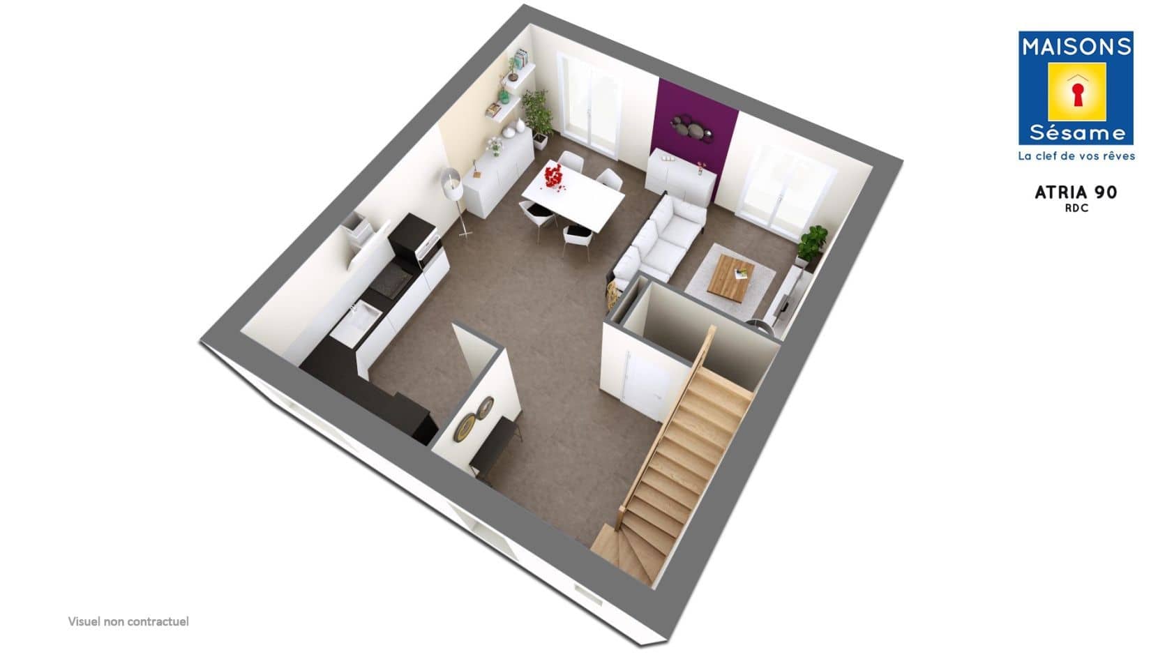 Maison neuve - Projet de construction d'une maison 87 m² avec terrain à CHAMPAGNE-SUR-OISE (95) à CHAMPAGNE-SUR-OISE (95), prix 143 089 €