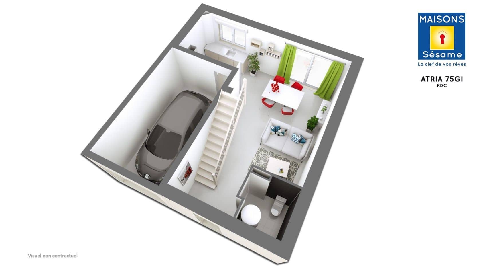 Maison neuve - Projet de construction d'une maison 74 m² avec terrain à VAUCOURTOIS (77) à VAUCOURTOIS (77), prix 141 589 €