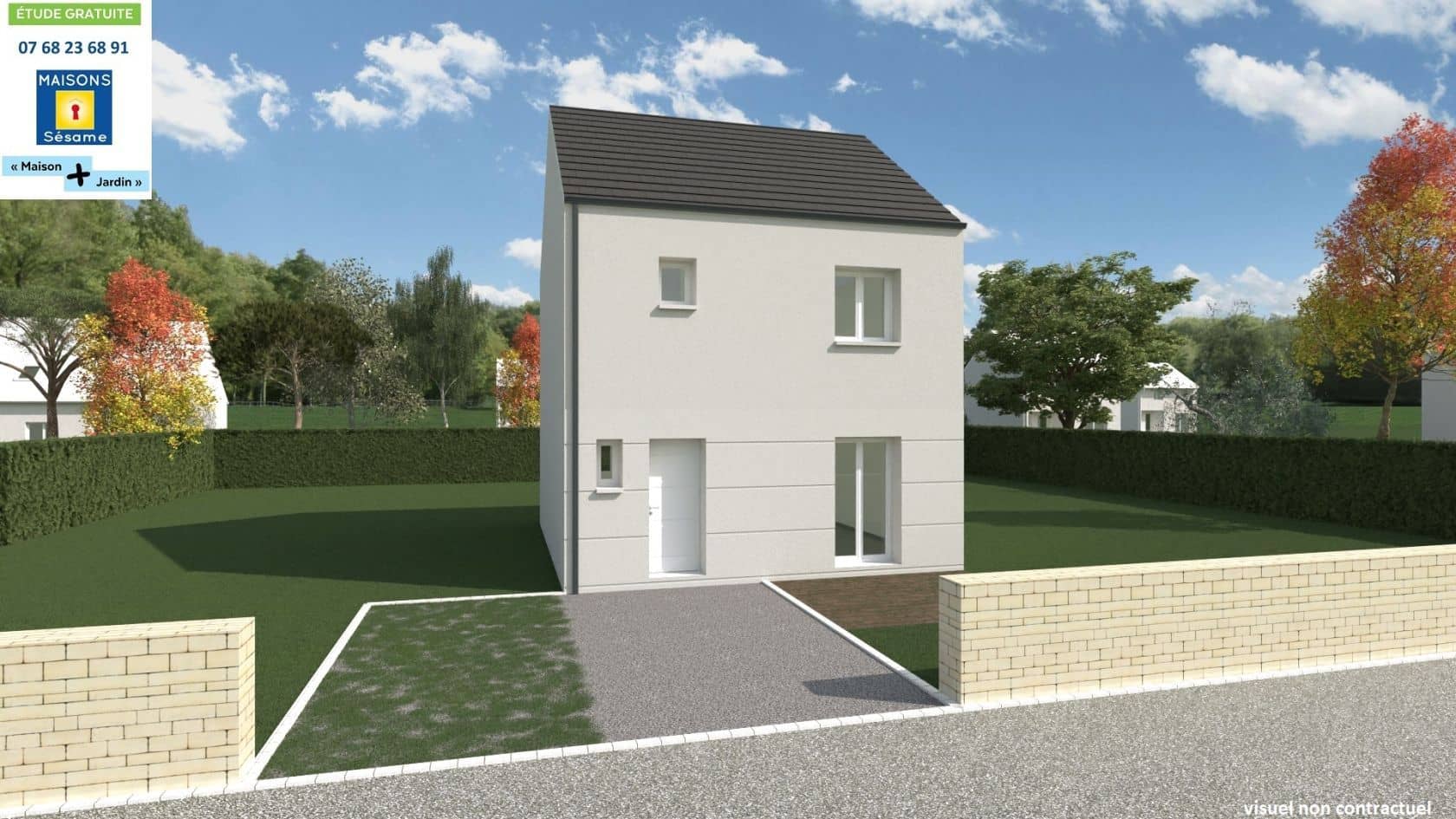 Maison neuve - Projet de construction d'une maison 60 m² avec terrain PROCHE DE LA FERTE-ALAIS (91) à CERNY (91), prix 152 100 €