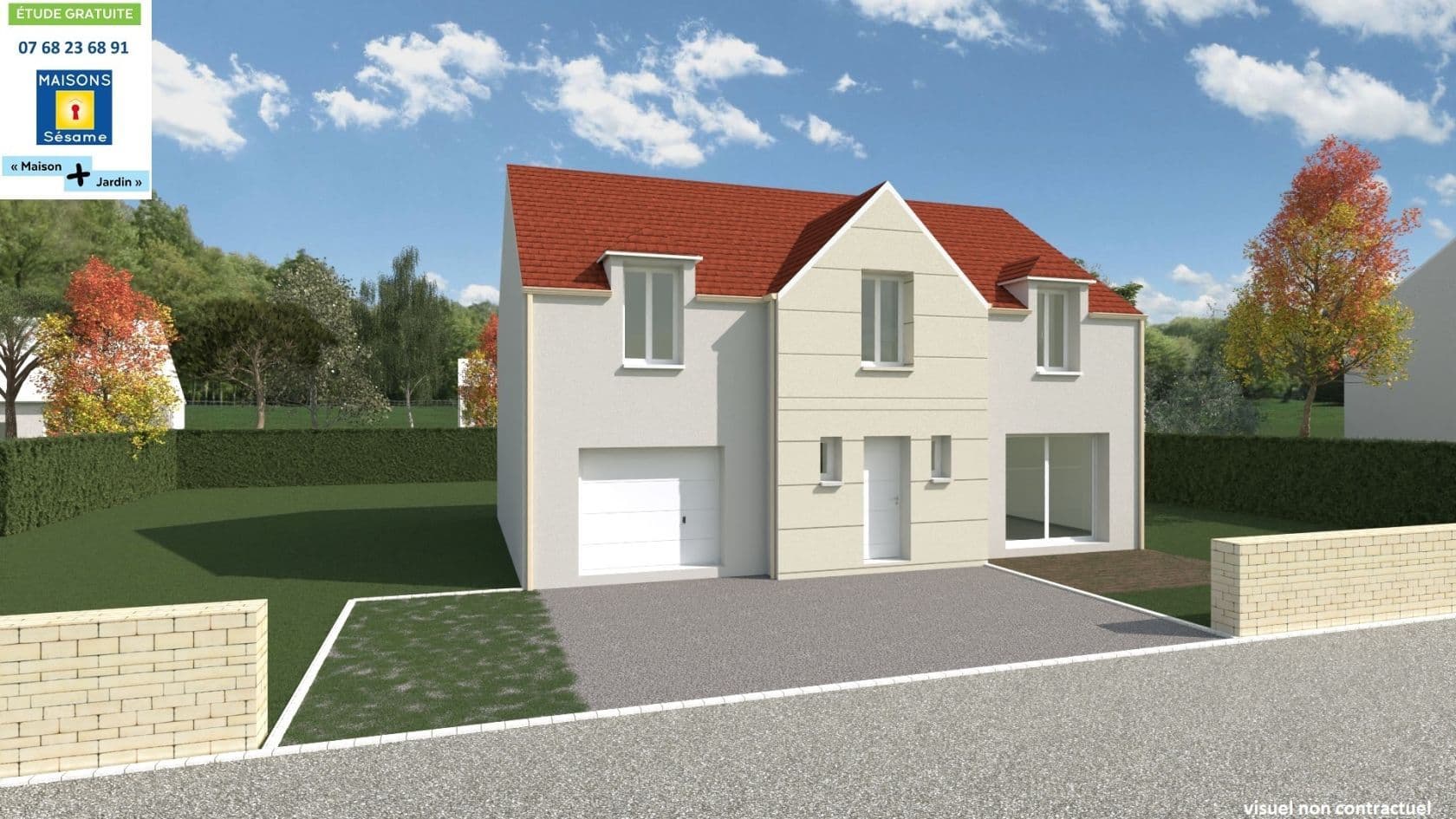 Maison neuve - Projet de construction d'une maison 115 m² avec terrain à MENNECY (91) à CHAMPCUEIL (91), prix 215 000 €