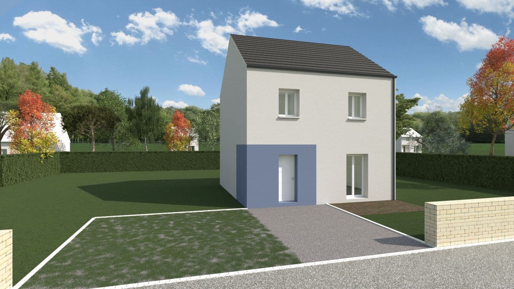 Maison neuve - Projet de construction d'une maison 93 m² avec terrain à NEMOURS (77) à PUISEAUX (77), prix 153 000 €