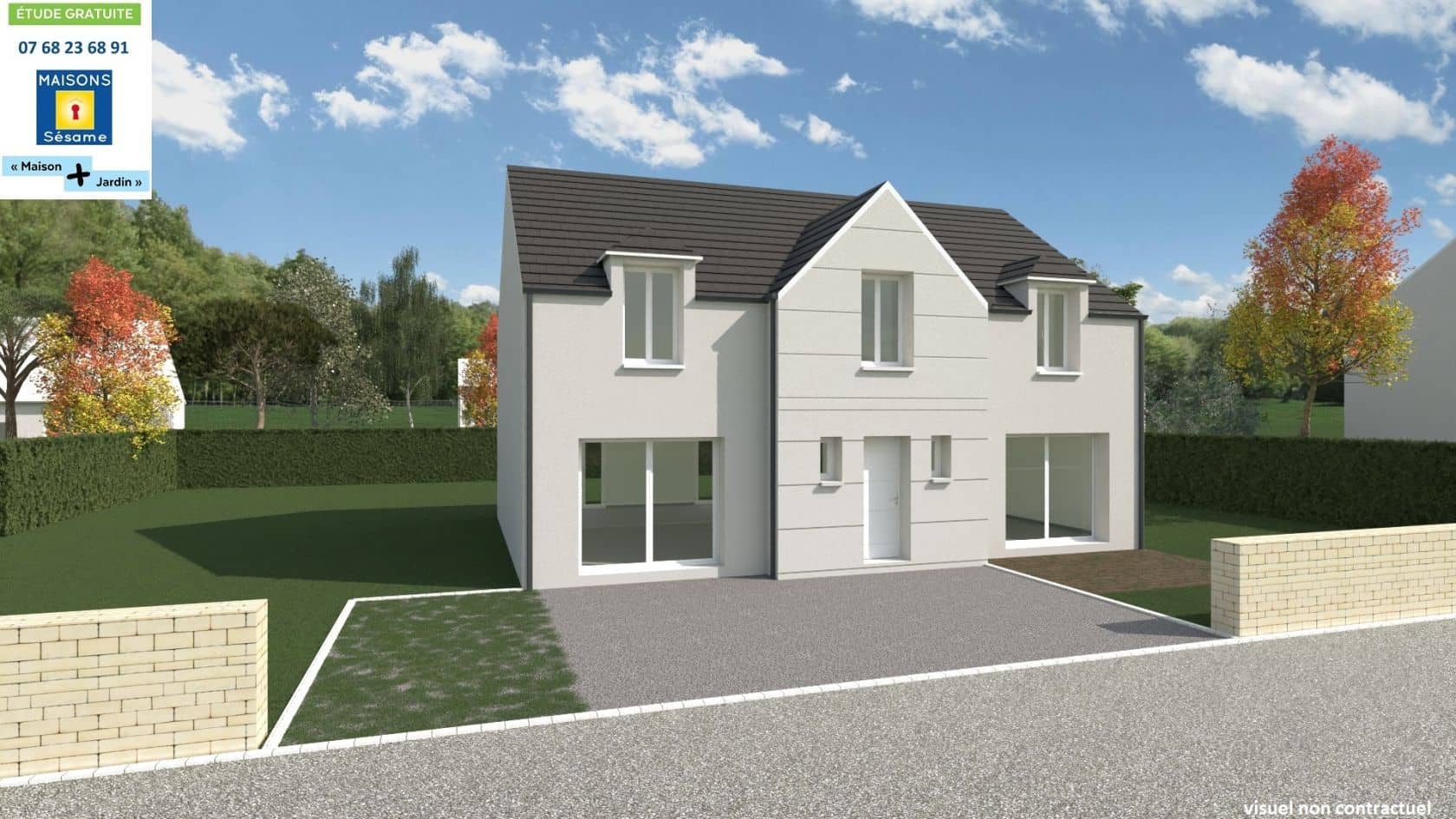Maison neuve - Projet de construction d'une maison 130 m² avec terrain à GUIBEVILLE (91) à GUIBEVILLE (91), prix 210 000 €