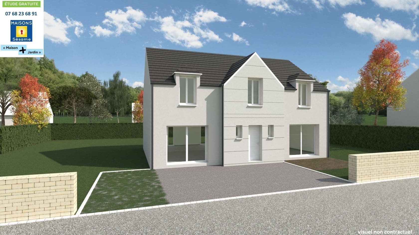 Maison neuve - Projet de construction d'une maison 150 m² avec terrain à LIMOURS (91) à BOULLAY LES TROUX (91), prix 230 000 €
