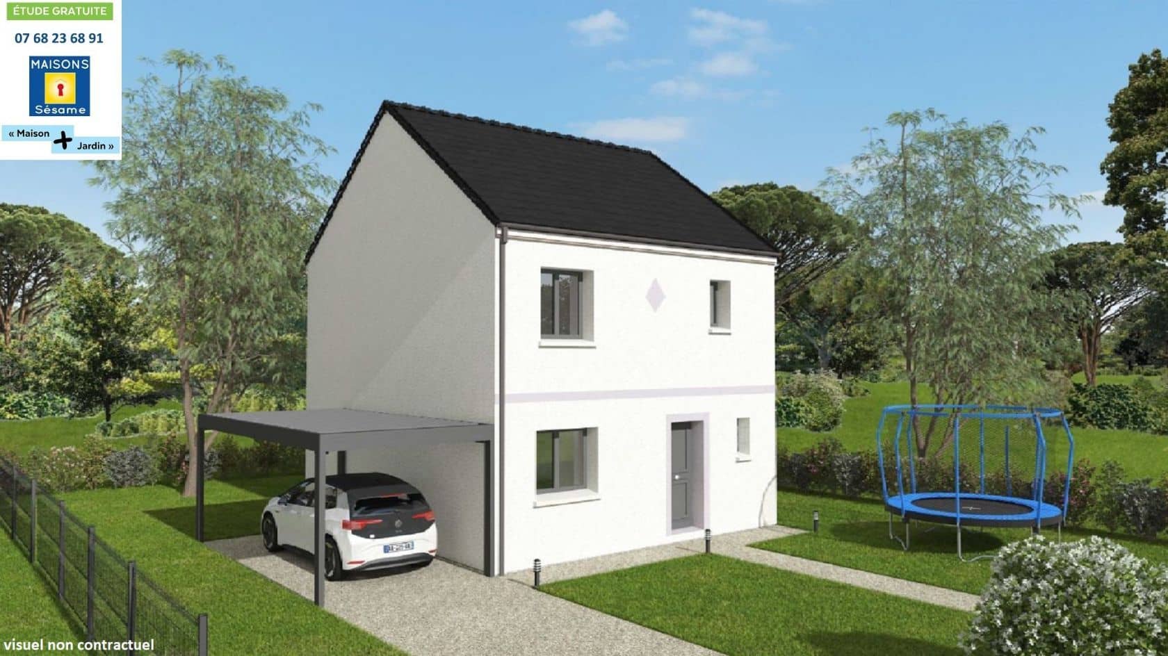 Maison neuve - Projet de construction d'une maison 87 m² avec terrain à proximité de MAROLLES-EN-HUREPOIX (91) à SAINT-VRAIN (91), prix 151 800 €