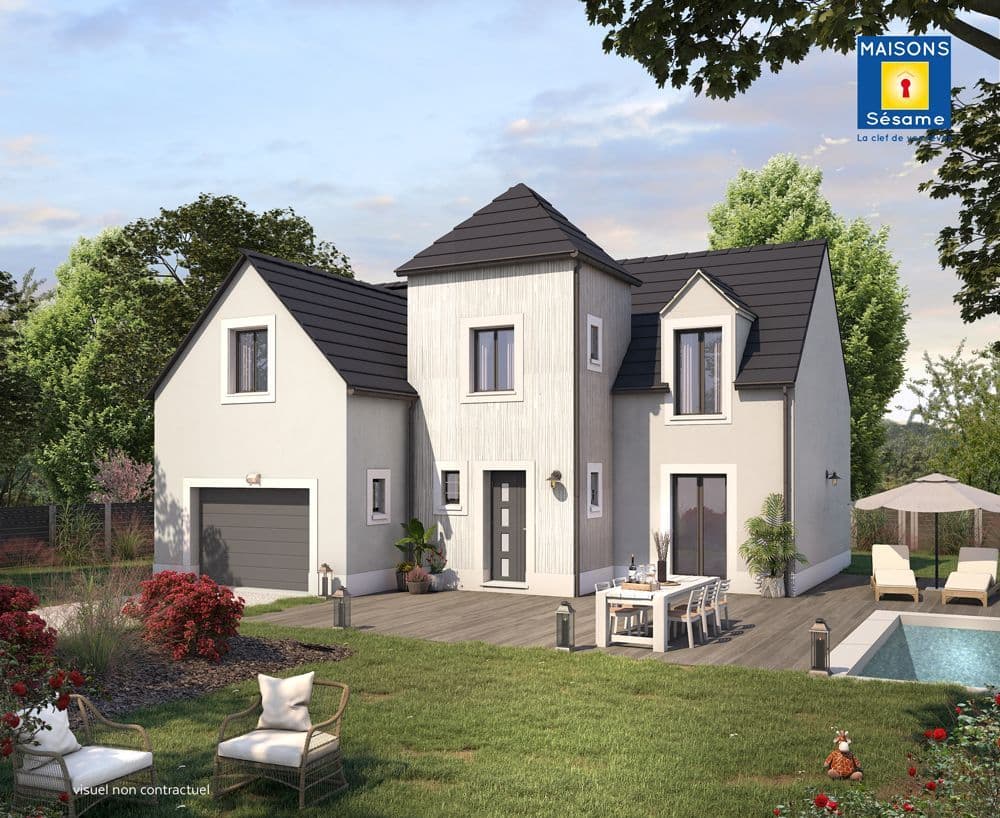 Maison neuve - Projet de construction d'une maison 124 m² avec terrain à FEUCHEROLLES (78) à RUE DE LA MAIRIE (78), prix 228 576 €