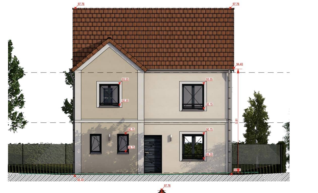 Maison neuve - Projet de construction d'une maison 110 m² avec terrain à BESSANCOURT (95) à 14 RUE DES GENETES (95), prix 189 000 €