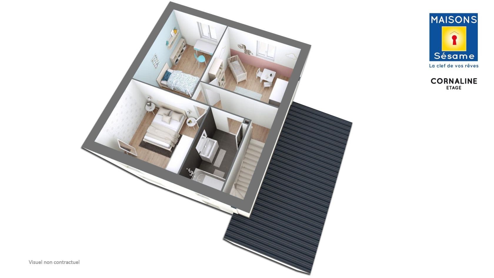 Maison neuve - Projet de construction d'une maison 87 m² avec terrain à LE MEE-SUR-SEINE (77) à 1 RUE DE LA MAIRIE (77), prix 145 624 €