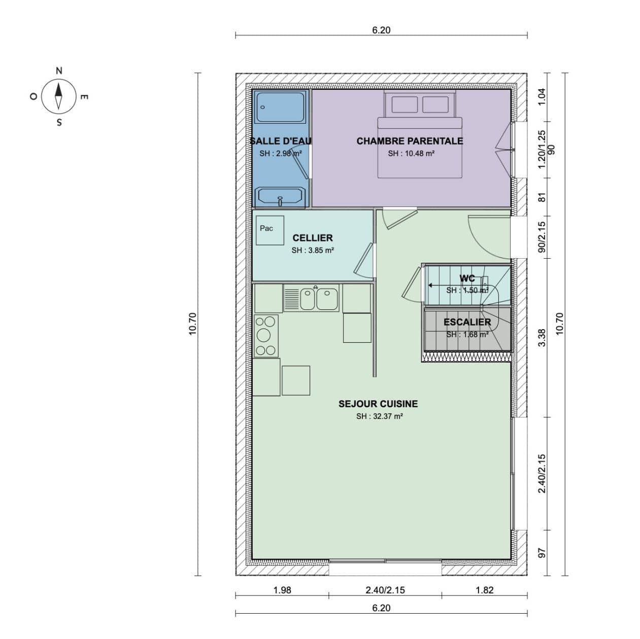 Maison neuve - Projet de construction d'une maison 102 m² avec terrain à MONTIGNY-LES-CORMEILLES (95) à 19 RUE LUCIEN BOXTAEL (95), prix 156 819 €
