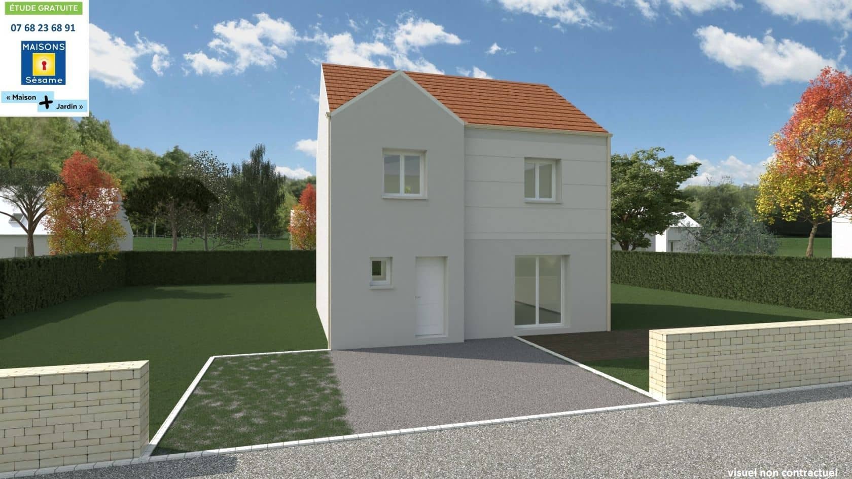 Maison neuve - Projet de construction d'une maison 102 m² avec terrain proche de BRETIGNY-SUR-ORGE (91) à SAINT-VRAIN, prix 169 500 €