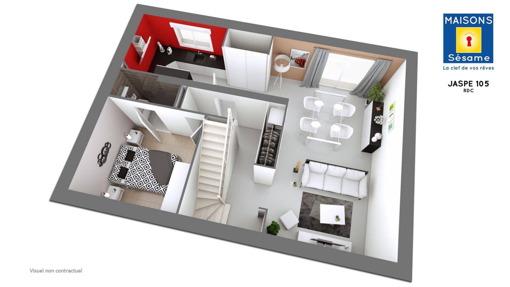 Maison neuve - Projet de construction d'une maison 101 m² avec terrain à ENNERY (95) à ROUTE DE PONTOISE (95), prix 171 653 €