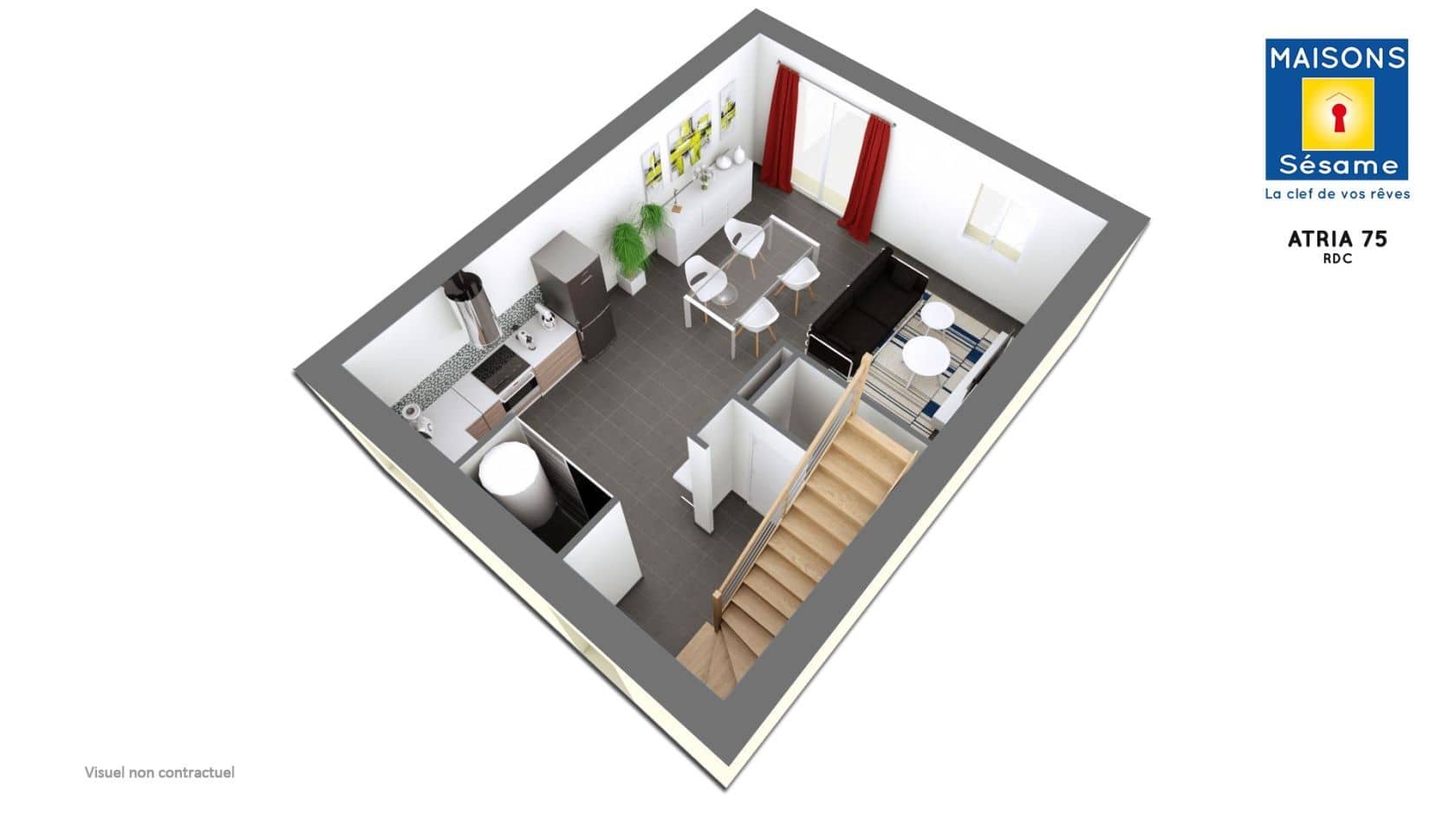 Maison neuve - Projet de construction d'une maison 73 m² avec terrain à ITTEVILLE (91) à RUE DE LA MAIRIE (91), prix 135 267 €