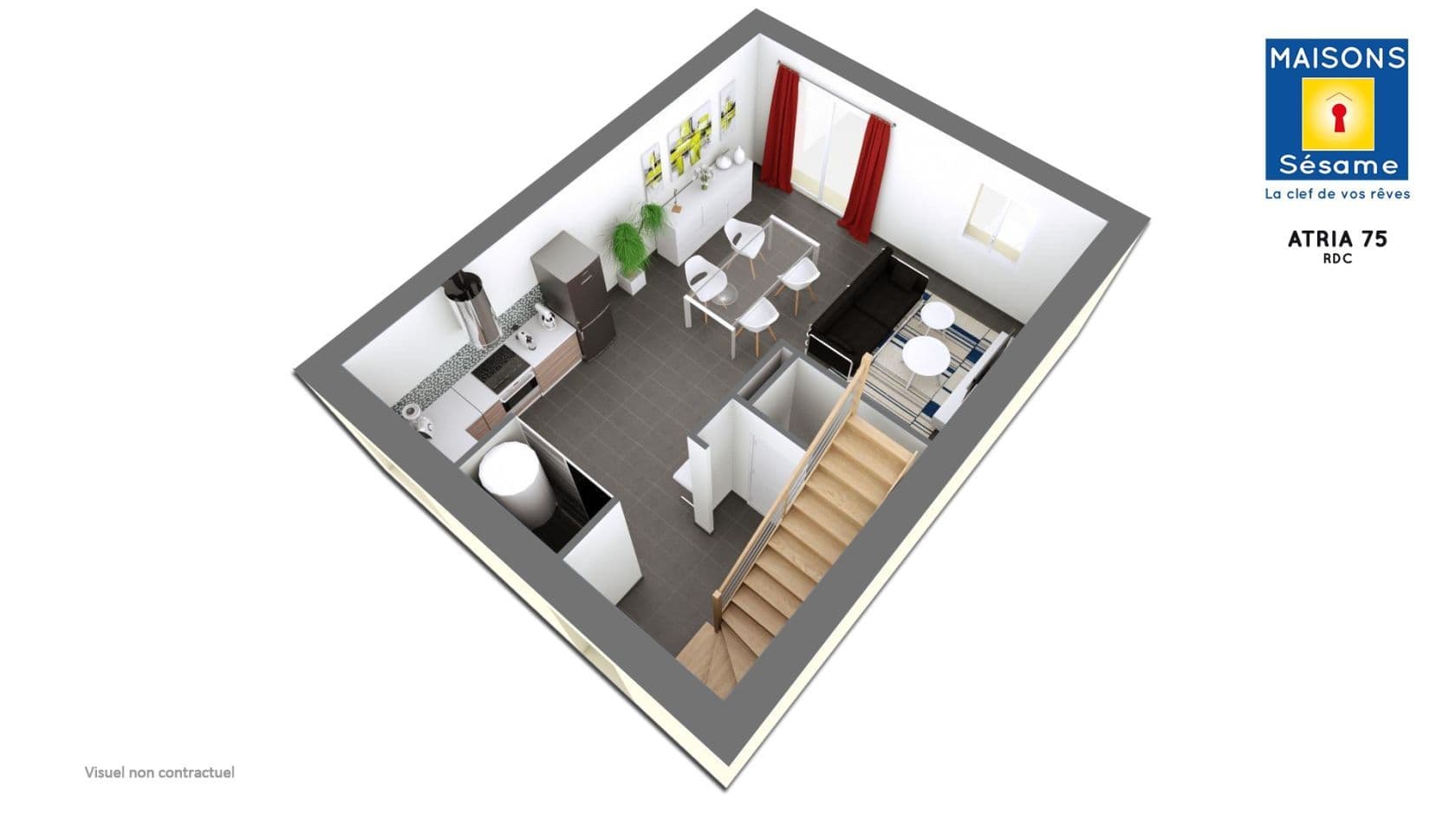 Maison neuve - Projet de construction d'une maison 73 m² avec terrain à ITTEVILLE (91) à RUE DE LA MAIRIE (91), prix 135 267 €