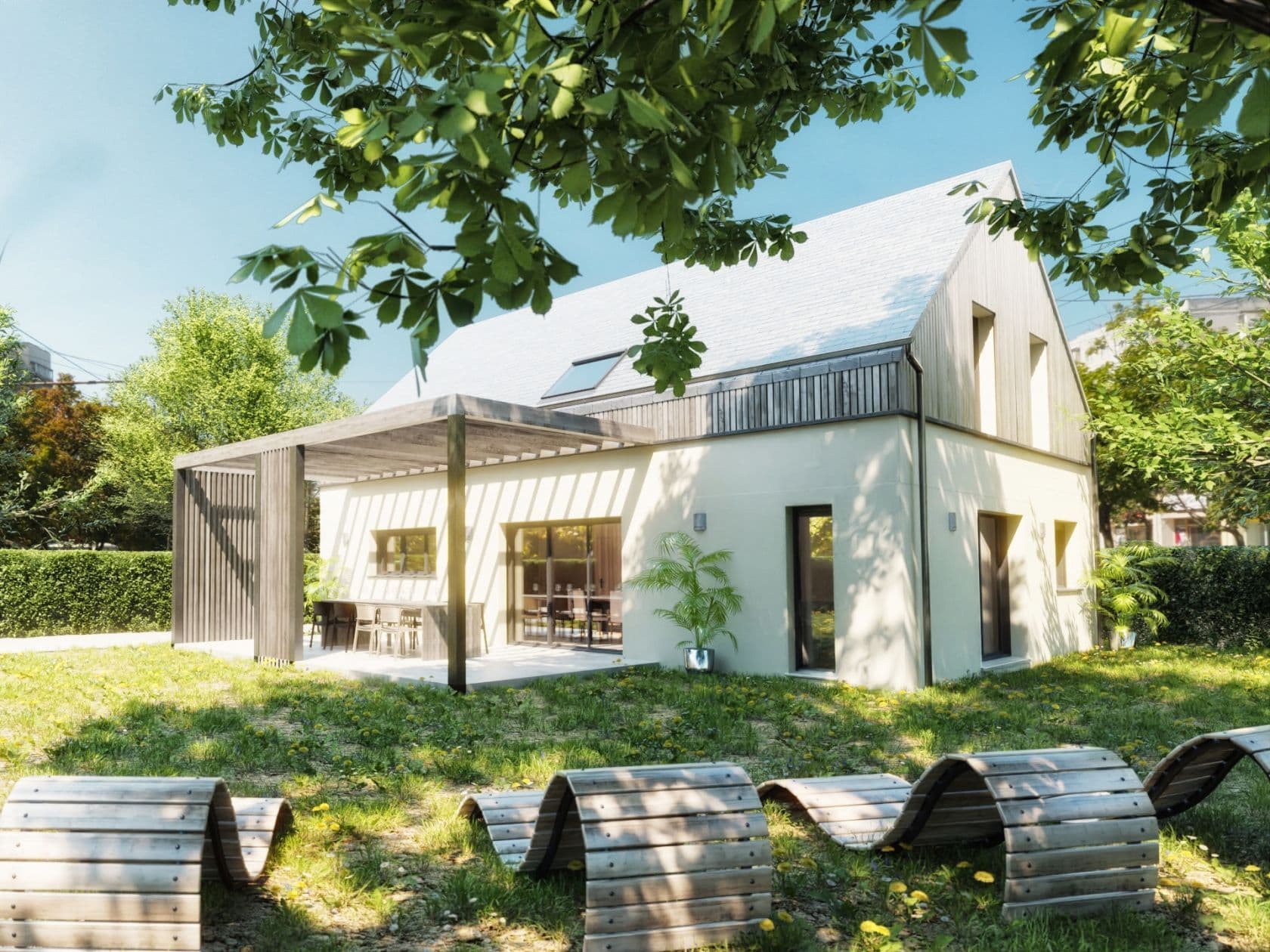 Maison neuve - Projet de construction d'une maison 103 m² avec terrain à LA POMMERAYE (49) à LA POMMERAYE (49), prix 220 000 €