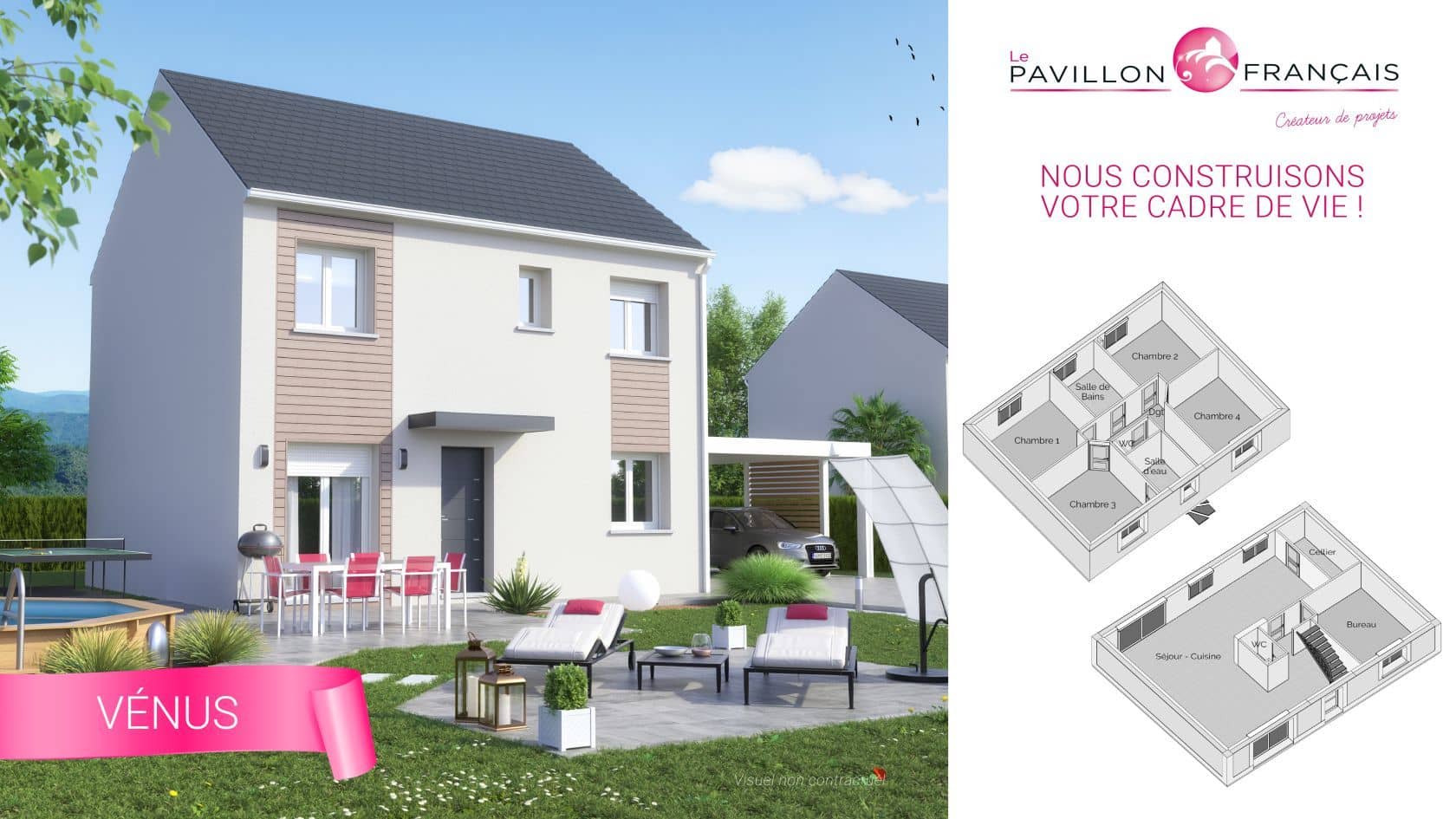 Maison neuve - Projet de construction d'une maison 140 m² avec terrain à ATTAINVILLE (95) à RUE DE L'ORME, prix 226 050 €