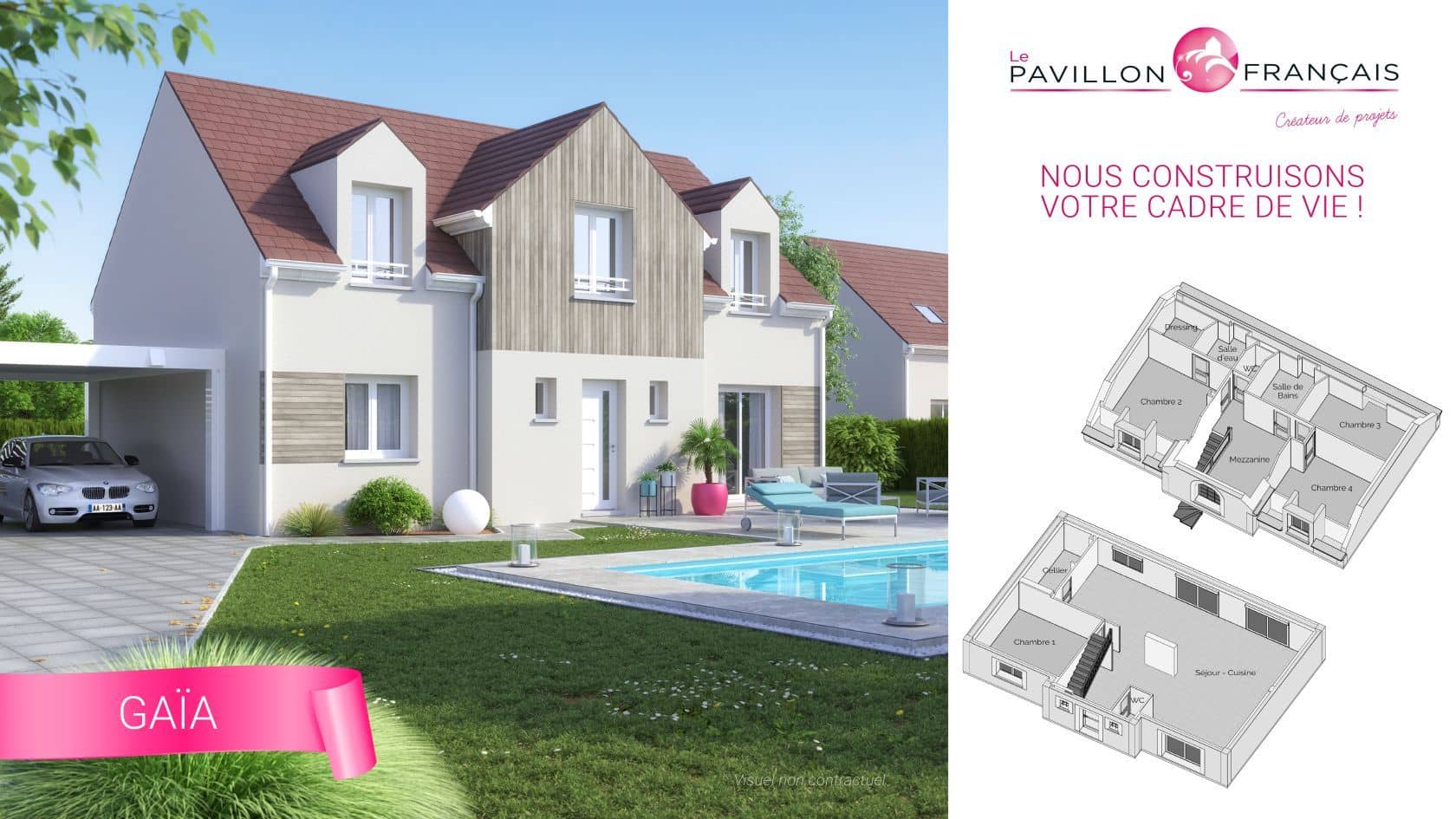 Maison neuve - Projet de construction d'une maison 150 m² avec terrain à MEZY-SUR-SEINE (78) à 15 Chemin des Hautes Groux, prix 245 784 €