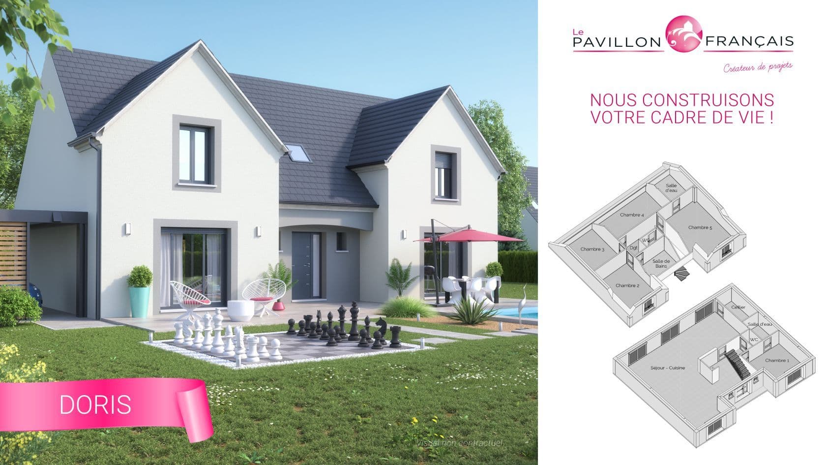 Maison neuve - Projet de construction d'une maison 180 m² avec terrain à MEZY-SUR-SEINE (78) à 15 Chemin des Hautes Groux (78), prix 283 308 €