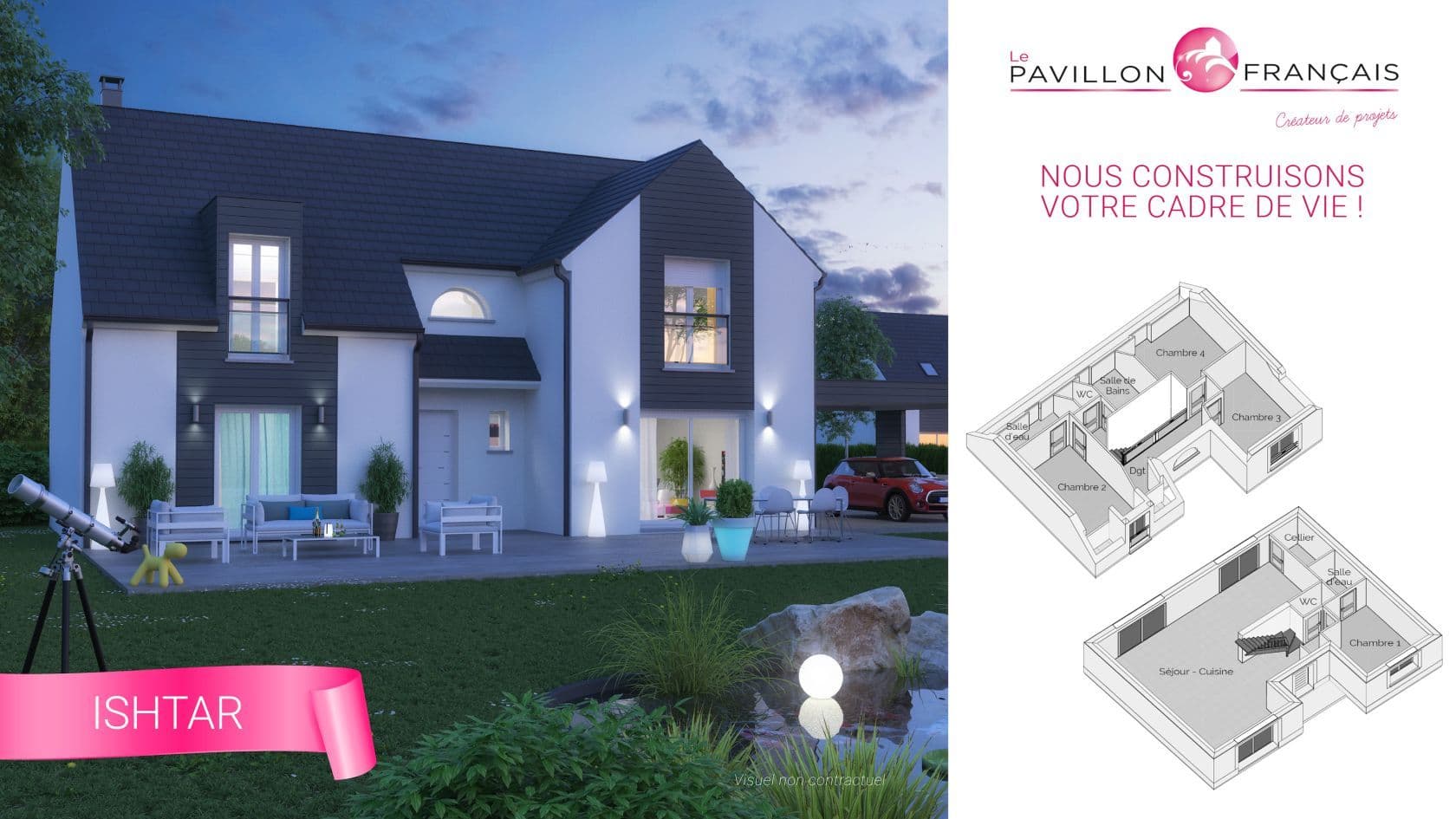 Maison neuve - Projet de construction d'une maison 120 m² avec terrain à MEZY-SUR-SEINE (78) à 15 Chemin des Hautes Groux (78), prix 235 610 €