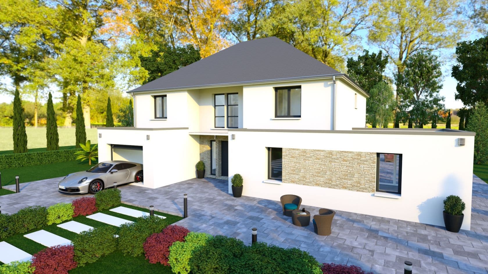Maison neuve - Projet de construction d'une maison 160 m² avec terrain à SAINT-FIACRE (77) à SAINT-FIACRE (77), prix 330 000 €
