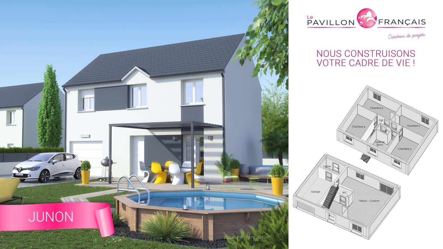 Maison neuve - Projet de construction d'une maison 90 m² avec terrain à JOUY-EN-JOSAS (78) à rue albert calmette (78), prix 192 508 €