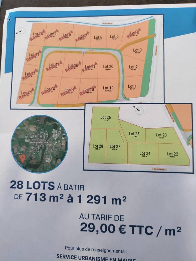 Terrain - Terrain à bâtir de 800 m² à SAINT-POURCAIN-SUR-SIOULE (03) à SAINT-POURCAIN-SUR-SIOULE (35), prix 23 200 €